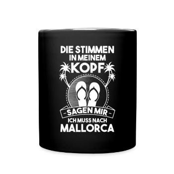Die Stimmen in meinem Kopf sagen mir ich muss nach - Tasse einfarbig - Schwarz - Vorne