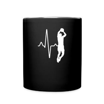 Basketball Heartbeat - Full Colour Mug - black - Front