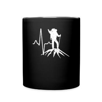 Randonnée Montagnes Heartbeat - Mug uni - noir - Devant