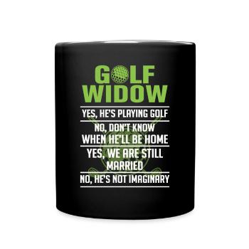 Golf Veuve Femme Toujours Mariée Golfeur - Mug uni - noir - Devant