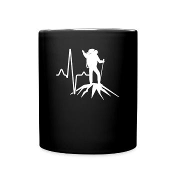 Randonnée Montagnes Heartbeat - Mug uni - noir - Devant