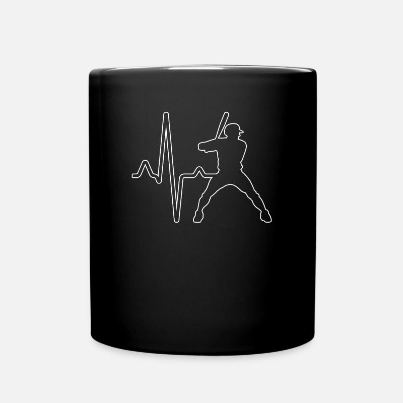 Battement de cœur de baseball - Mug uni - noir