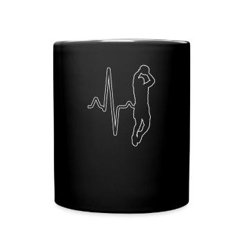 Basketball Heartbeat - Full Colour Mug - black - Front
