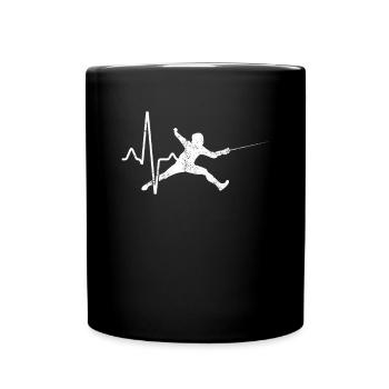Fencing Heartbeat - Full Colour Mug - black - Front