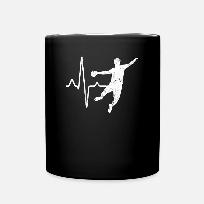 Handball Herzschlag - Tasse einfarbig - Schwarz