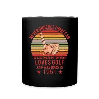 Golfeur Golfeur Né 1961 Anniversaire - Mug uni - noir - Devant
