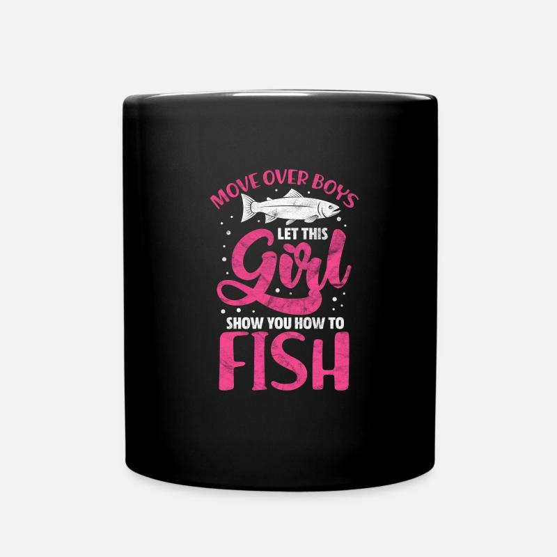 Anglerin - Tasse einfarbig - Schwarz
