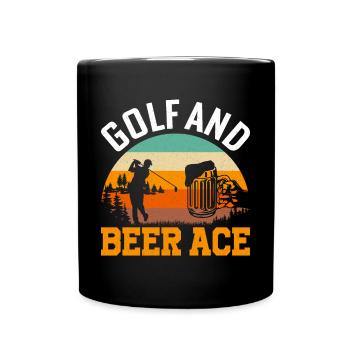 Vintage Golf And Beer Ace Golfers - Full Colour Mug - black - Front