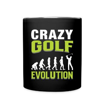 Crazy Golf Evolution Golfspieler - Tasse einfarbig - Schwarz - Vorne