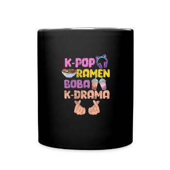 K-Pop Ramen Bubble Tea Cadeau de musique coréenne - Mug uni - noir - Devant