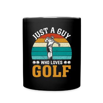 Vintage Juste Un gars qui aime le golfeur - Mug uni - noir - Devant
