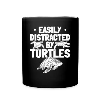 Cute sea turtles are easily stored by - Full Colour Mug - black - Front