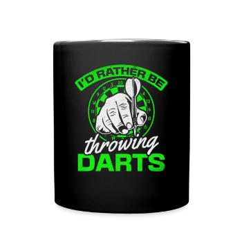Jouer aux fléchettes joueur jeu de fléchettes je préférerais - Mug uni - noir - Devant