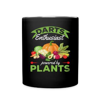 Passionné de fléchettes propulsé par des plantes I Lustiger - Mug uni - noir - Devant