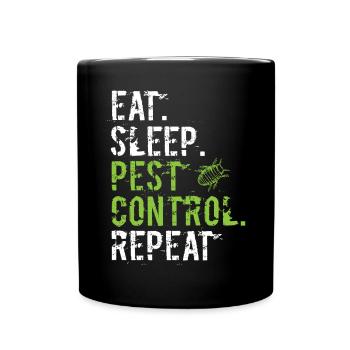 Eat Sleep Pest Control Repeat - Kammerjäger - Full Colour Mug - black - Front