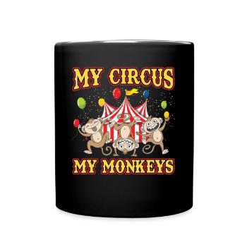 My Circus My Monkeys Circus Party Manegemeister - Full Colour Mug - black - Front