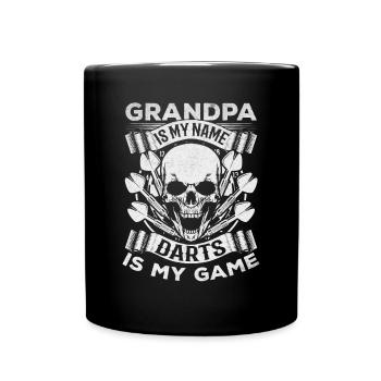 Grand-père est mon nom Fléchettes est mon jeu Je Grand-père - Mug uni - noir - Devant