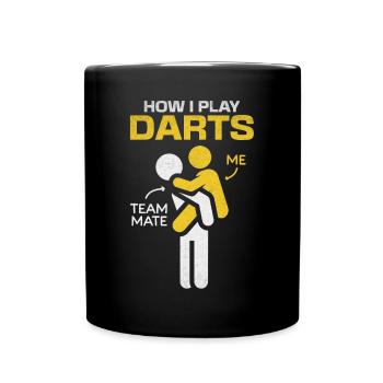 Drôle de joueur de fléchettes I Comment je joue aux fléchettes Drôle - Mug uni - noir - Devant
