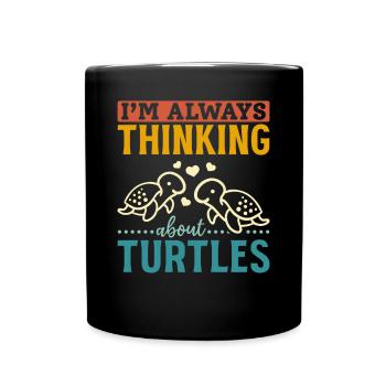 Cute turtle sea turtle I think - Full Colour Mug - black - Front