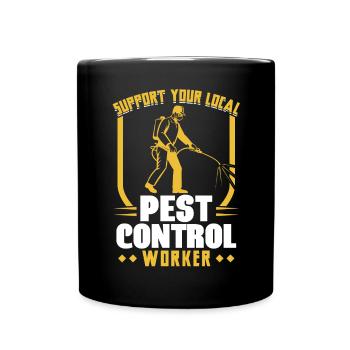 Support your local pest controller - Full Colour Mug - black - Front