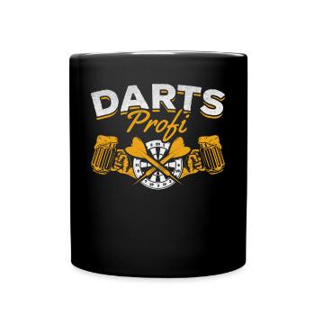 Darts Profi Dartspielset Dartscheibe und Pfeile - Tasse einfarbig - Schwarz - Vorne