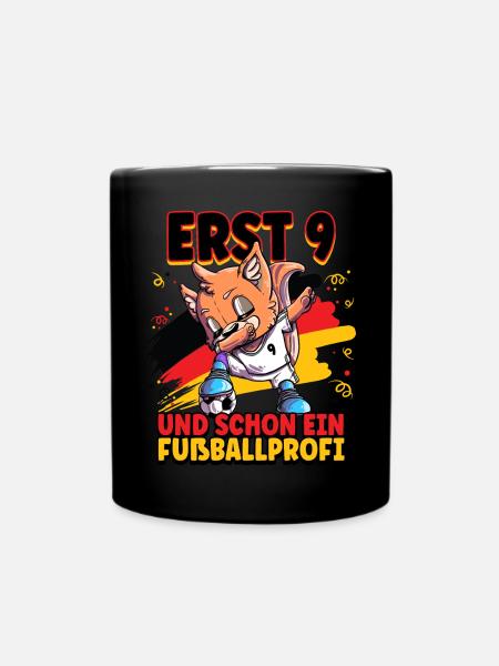 9. Geburtstag Fußballprofi Fußball Kinder - Tasse einfarbig - Schwarz