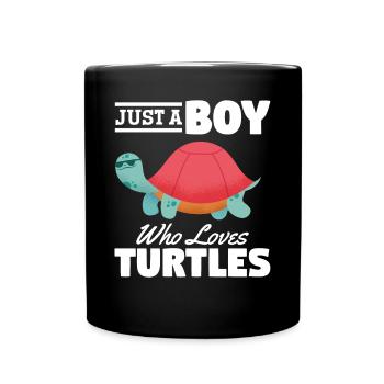 Juste un garçon qui aime les tortues - Mug uni - noir - Devant