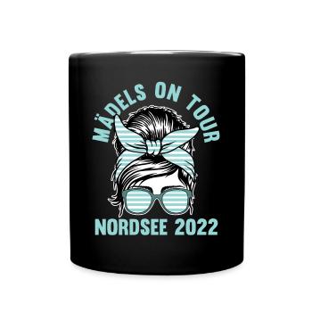 Mädels on Tour Nordsee 2022 - Tasse einfarbig - Schwarz - Vorne
