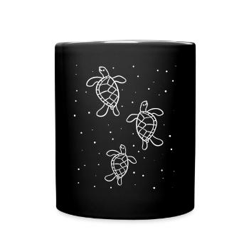 Tortue mignonne nager mignon - Mug uni - noir - Devant