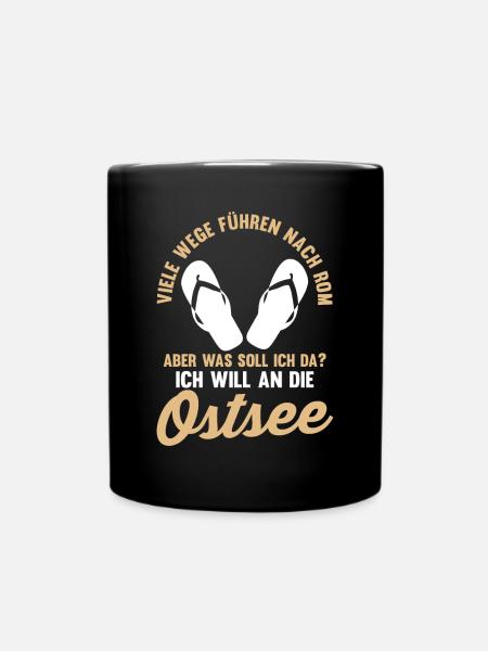 Ich will an die Ostsee - Tasse einfarbig - Schwarz