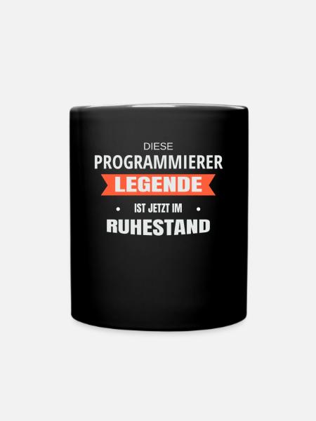Rente Ruhestand Pension Programmierer - Tasse einfarbig - Schwarz