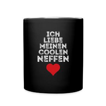 Ich liebe meinen coolen Neffen - Tasse einfarbig - Schwarz - Vorne