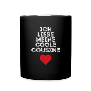 Ich liebe meine coole Cousine - Tasse einfarbig - Schwarz - Vorne