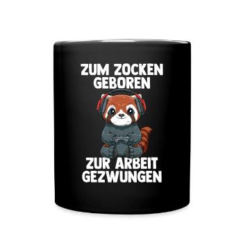 Gamer Roter Panda - Computer Spiele Online Spiele - Tasse einfarbig - Schwarz - Vorne