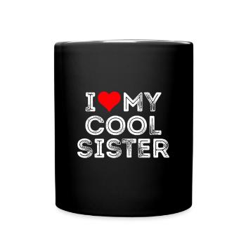 J’aime ma sœur cool - Mug uni - noir - Devant