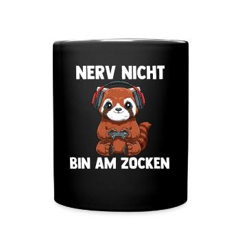 Nerv Nicht Bin Am Zocken Kleiner Panda - Computer - Tasse einfarbig - Schwarz - Vorne