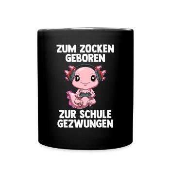 Gaming Axolotl - Computer Spiele Online Spiele - Tasse einfarbig - Schwarz - Vorne