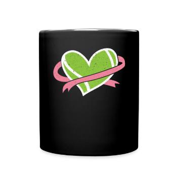 Tennis Player Breast Cancer Racquet Sports - Full Colour Mug - black - Front