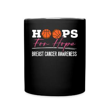Hoops For Hope Basketballspieler Brustkrebs - Tasse einfarbig - Schwarz - Vorne