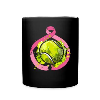 Tennis Player Breast Cancer Racquet Sports - Full Colour Mug - black - Front