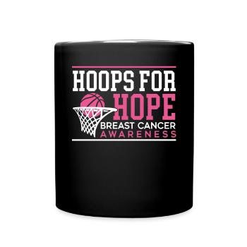 Hoops For Hope Basketballspieler Brustkrebs - Tasse einfarbig - Schwarz - Vorne