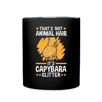 Capybara Glitzer südamerikanisches Capybara - Tasse einfarbig - Schwarz - Vorne