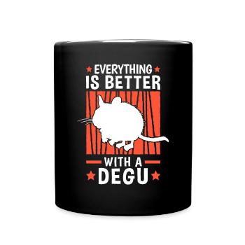 Everything is better with Degus Ordinary Degu - Full Colour Mug - black - Front