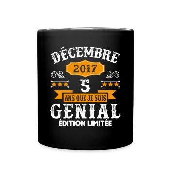5 Ans Anniversaire Vintage En Décembre 2017 - Mug uni - noir - Devant