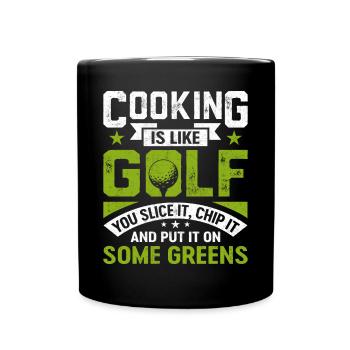 Cooking is Like Golf Saying Golfer - Full Colour Mug - black - Front