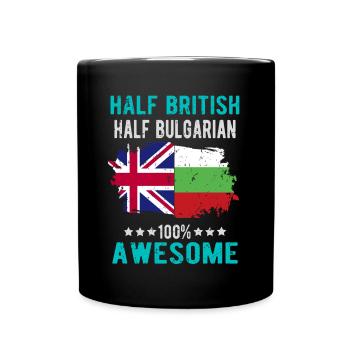 Halb Brite Halb Bulgare - Tasse einfarbig - Schwarz - Vorne