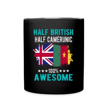 Moitié britannique moitié camerounais - Mug uni - noir - Devant