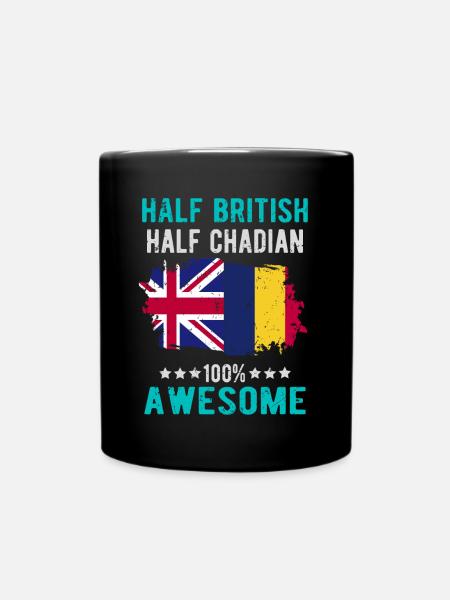 Halb Brite Halb Tschader - Tasse einfarbig - Schwarz