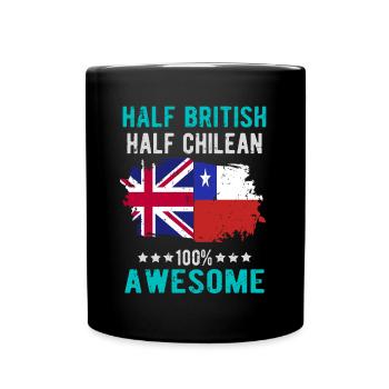 Half British Half Chilean - Full Colour Mug - black - Front