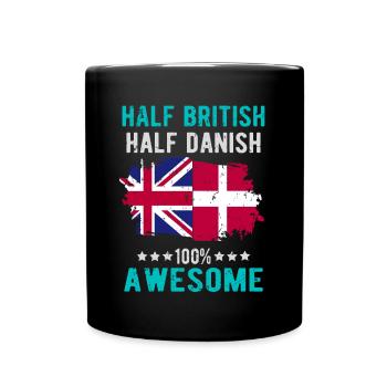 Half British Half Dane - Full Colour Mug - black - Front